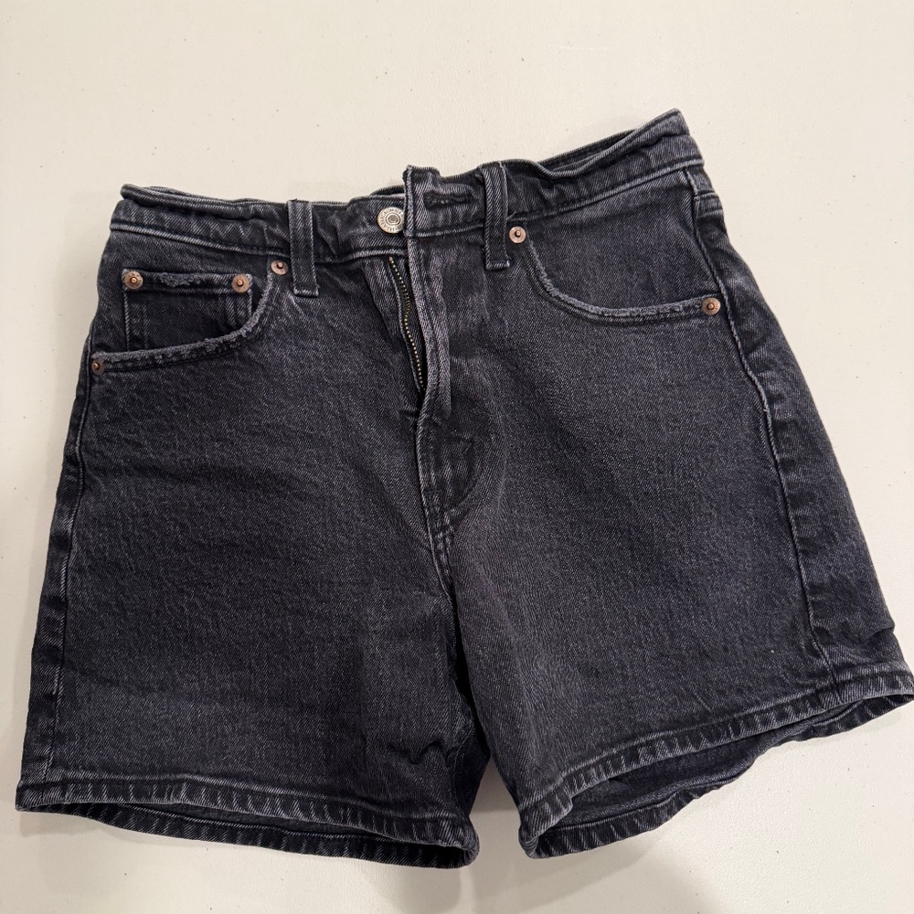 A&F Curve Love Black Denim Shorts - 26
